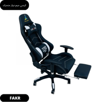 كرسي قيمنق جلد دوار متحرك لون أبيض