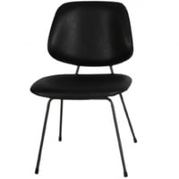 كرسي انتظار مصنوع من الجلد بلون اسود