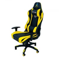 كرسي قيم دوار متحرك لون أصفر