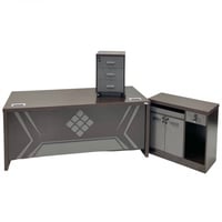 طقم مكتب مع سكرتارية مقاس 140, 160 سم بني غامق