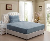 طقم شراشف مخمل نفر ونص 2 قطعة