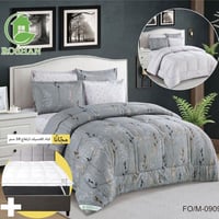 طقم مفرش ربيعي مزدوج + لباد ارتفاع 10سم هدية