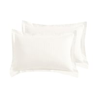 طقم مفرش أوف وايت فندقي قطن 250 غرزة