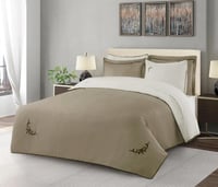 مفرش فندقي مطرز قطن ساتان بدون حشوة 6 قطع