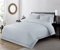 مفرش فندقي مطرز قطن ساتان بدون حشوة 6 قطع