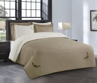 مفرش فندقي مطرز قطن ساتان بدون حشوة 6 قطع