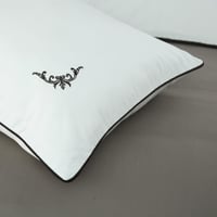 مفرش فندقي مطرز قطن ساتان بدون حشوة 6 قطع