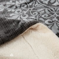 بطانية TAMILON وجهين مخمل وفرو مع نقشة