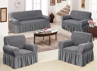 تلبيسة كنب 4 قطع - رمادي غامق