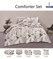 مفرش سرير صيفي مزدوج - 7 قطع