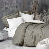 مفرش فندقي مطرز قطن ساتان بدون حشوة 6 قطع