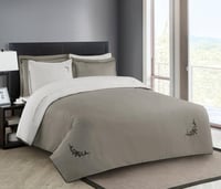 مفرش فندقي مطرز قطن ساتان بدون حشوة 6 قطع