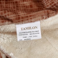 بطانية TAMILON وجهين مخمل وفرو مع نقشة