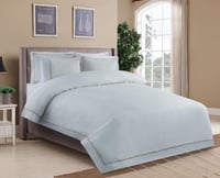 مفرش فندقي مطرز قطن ساتان بدون حشوة 6 قطع