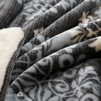 بطانية TAMILON وجهين مخمل وفرو مع نقشة