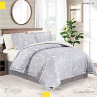 طقم مفرش ربيعي مزدوج + لباد ارتفاع 10سم هدية