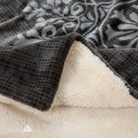 بطانية TAMILON وجهين مخمل وفرو مع نقشة