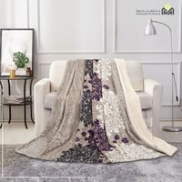 بطانية TAMILON وجهين مخمل وفرو مع نقشة