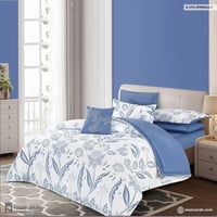 طقم مفرش صيفي فاخر مشجر وجهين 8 قطع مزدوج