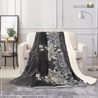 بطانية TAMILON وجهين مخمل وفرو مع نقشة