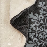 بطانية TAMILON وجهين مخمل وفرو مع نقشة