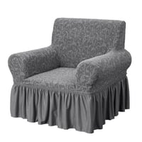 تلبيسة كنب مقعد واحد رمادي غامق جاكار