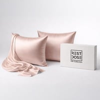 طقم أكياس مخدات حرير طبيعي 100% - 2 قطع