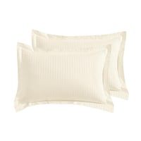 طقم مفرش بيج فندقي قطن 250 غرزة