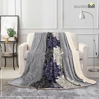 بطانية TAMILON وجهين مخمل وفرو مع نقشة