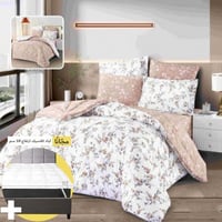 طقم مفرش صيفي 6 قطع مزدوج + لباد ارتفاع 10سم هدية