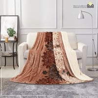 بطانية TAMILON وجهين مخمل وفرو مع نقشة