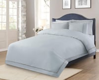 مفرش فندقي مطرز قطن ساتان بدون حشوة 6 قطع