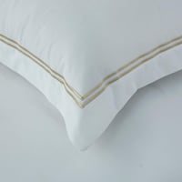 مفرش فندقي مطرز قطن ساتان بدون حشوة 6 قطع