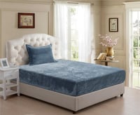 طقم شراشف مخمل نفر ونص 2 قطعة