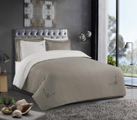 مفرش فندقي مطرز قطن ساتان بدون حشوة 6 قطع