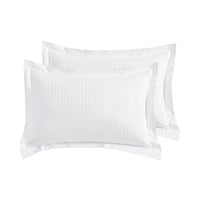 تفصيل طقم مفرش فندقي 250 غرزة - ابيض مقلم