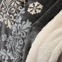 بطانية TAMILON وجهين مخمل وفرو مع نقشة