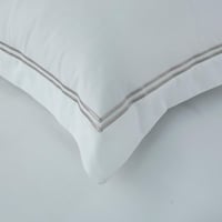 مفرش فندقي مطرز قطن ساتان بدون حشوة 6 قطع