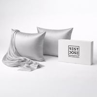 طقم أكياس مخدات حرير طبيعي 100% - 2 قطع