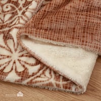 بطانية TAMILON وجهين مخمل وفرو مع نقشة