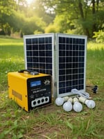 جهاز تشغيل 4 لمبات و شحن جوال بالطاقة الشمسية