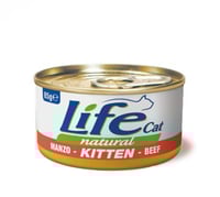 ‎لايف كات طعام رطب للقطط الصغيرة بلحم البقر 85 جم