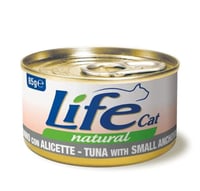 ‎لايف كات طعام رطب للقطط بالتونة والأنشوفي 85 جم