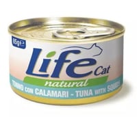 ‎لايف كات طعام رطب للقطط بالتونة مع الحبار 85 جم