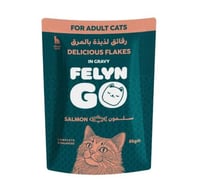 فلاين قو قطع لذيذة بالمرق للقطط بالسلمون 85جم