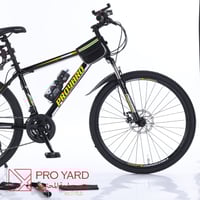 دراجة هجين رياضية سلك لون أسود بأصفر