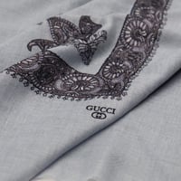 شال كشمري قوتشي فضي تطيرز بني