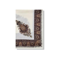 شال كشميري مطرز بني غامق