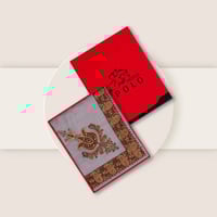 شال كشميري مطرز لون جردوني تطريز بيج ماركة بولو