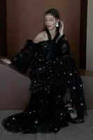 فستان انيق بتطريز وردات ترتر بعدة الوان Z8